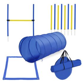 Backyard Competitive Dog Agility Training Kit Obstacle Course Equipment (Option: Blue-740x640x95 mm)